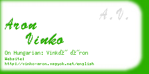 aron vinko business card